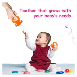 Adore Luscious Water Filled EVA Teethers- Orange Octopus -2 pack image 5