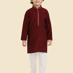 Little Desi Boys Regular Thread Work Kurta with Pyjamas-picture-58