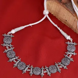 Voylla Silver Plated Oxidised Necklace image 1