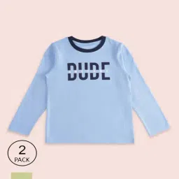 Pantaloons Baby Kids Blue & Yellow Cotton Printed Full Sleeves T-Shirt-image-76