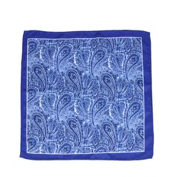 Alvaro Castagnino Blue & White Printed Pocket Square image 2