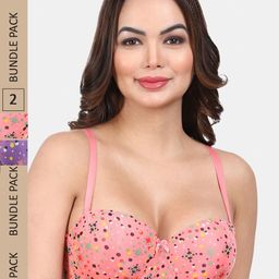 Amour Secret Pack Of 2 Polka Dot Medium Coverage Underwired Lightly Padded T-Shirt Bra-picture-35