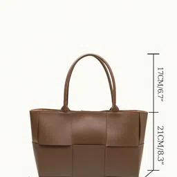 PURPLEHUNT Colourblocked Leather Oversized Structured Tote Bag image 4
