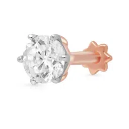malabar gold and diamonds Malabar Gold & Diamonds 18k Rose Gold Nosepin For Women-picture-122