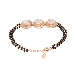 GIVA 925 Sterling Silver Rose Gold Plated Mangalsutra Bracelet image 3
