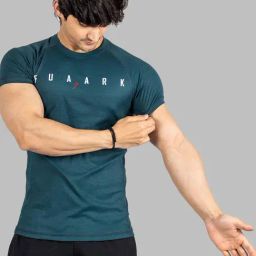 FUAARK Bottle Green Slim Fit Printed Sports T-Shirt-picture-32