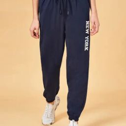 Ajile by Pantaloons Navy Cotton Printed Sports Joggers-picture-22