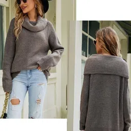 HERE&NOW Self Design Turtle Neck Longline Pullover image 2