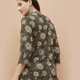 Melange By Lifestyle Green Regular Fit Floral Print Kurti image 2