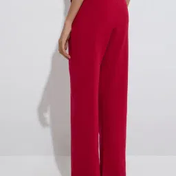 Superstar by Westside Red Ribbed High-Rise Cotton-Blend Pants image 2