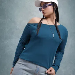 The Roadster Life Co. Plus Size One-Shoulder T-shirt-image-37