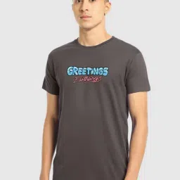Bewakoof Dark Grey Regular Fit Graphic Print Crew T-Shirt-picture-23