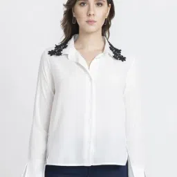 SHAYE White Regular Fit Shirt-image-0