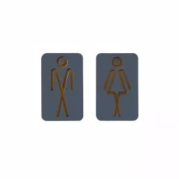 Sunsigns 2.5x4 Inch Grey Acrylic Toilet Signage Board (Pack of 2)-picture-23