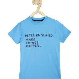 Peter England Kids Blue Graphic Print T-Shirt-picture-29