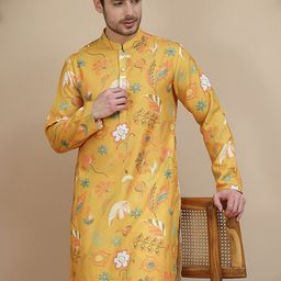 Anouk Rustic Floral Printed Mandarin Collar Straight Kurta-picture-4