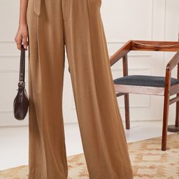 Tokyo Talkies Women Flared Pleated Trousers-picture-33