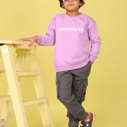 NUSYL Boys Graphic Printed Round Neck Long Sleeve Pullover Oversized Sweatshirt image 2