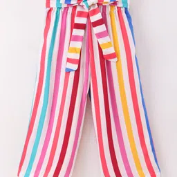 CrayonFlakes Striped  Belted Palazzo - Pink-picture-22