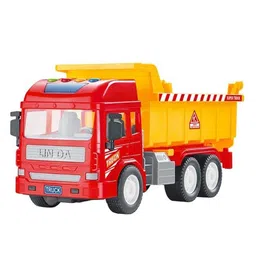 YAMAMA Friction Powered Dumper Truck Lights And Music 6x6 Wheel Drive Road Super Truck Vehicle Car Toy For Kids - Multicolor-image-2