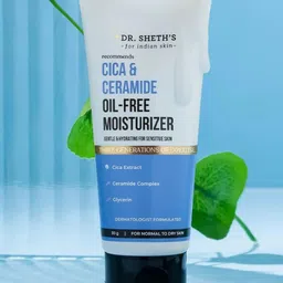 DR SHETH'S Cica & Ceramide Oil-Free Moisturizer For Normal To Dry Skin - 50 g-image-2