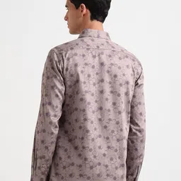 Arrow New York Floral Printed Spread Collar Slim Fit Satin Shirt image 3