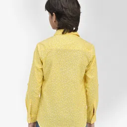 CRIMSOUNE CLUB Full Sleeves Floral Printed Shirt - Yellow image 3