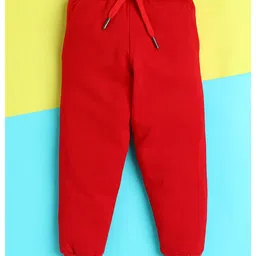 Knitting Doodles Terry Knit Pack Of 3 Solid Track Pants - Yellow Grey & Cherry Red image 3