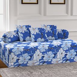 Arrabi 6-Pcs White & Blue Printed Diwan Set-picture-35