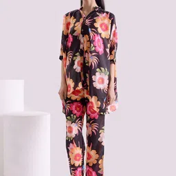 House of Kaftan Printed Shirt Collar Shirt & Trousers image 3
