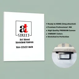 Art Street Gold-Toned & Blue Abstract Printed Canvas Wall Art image 4