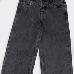 Pantaloons Junior Girls Flared Mid-Rise Mildly Distressed Heavy Fade Jeans-picture-31