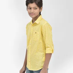 CRIMSOUNE CLUB Full Sleeves Floral Printed Shirt - Yellow image 4