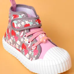 Cute Walk by Babyhug Casual Shoes With Velcro Closure & Floral Print - Pink image 3