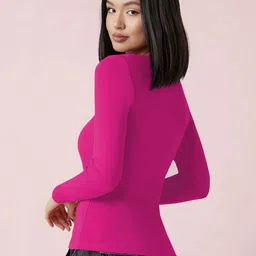 Maheshvi Women Square Neck Long Sleeves Fitted Top image 4