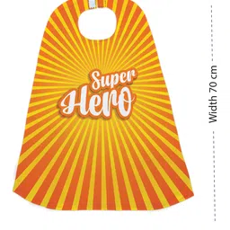 Right Gifting Digital Printed Satin Cape For Kids - Yellow Orange image 5