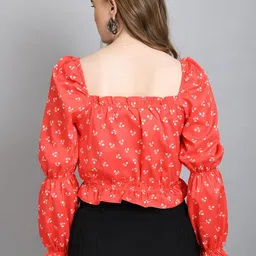all about you Floral Printed Blouson Top image 4