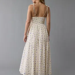 AMERICAN EAGLE OUTFITTERS Women Floral Print Smocked Maxi Dress image 4