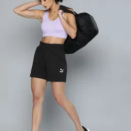 Puma Women Pure Cotton High-Rise Outdoor CLASSICS Pintuck Regular Fit Sustainable Shorts image 4