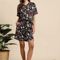 Mast & Harbour Women Floral Printed Satin Night Suit-picture-38