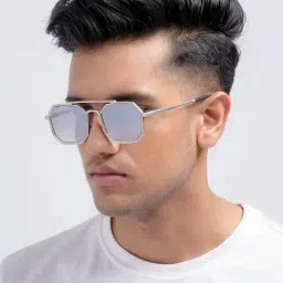 Joker & WItch Urbano Grey UV Protection Geometric Sunglasses for Men-picture-46