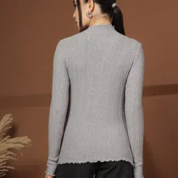 Mafadeny Grey Regular Fit Pullover image 2