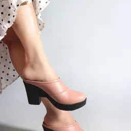 Stylestry Girls Synthetic Patent Block Pump Heels image 5