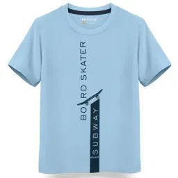 HELLCAT Kids Sky Blue Printed  T-Shirt-picture-44