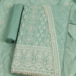 Meena Bazaar Embroidered Pure Cotton Unstitched Dress Material-picture-20