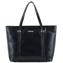 Toteteca Black Textured Medium Tote Handbag-image-69