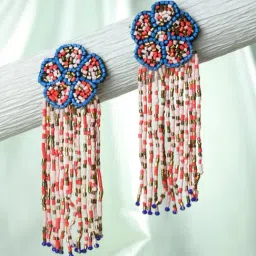 Aatmana Gold-Plated & Multi Tasselled Contemporary Afghan Dangler Earrings for Women-picture-48
