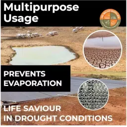 DDRS Heavy Duty Mesh Shade Tarp (Tripal) ‎Black 210 GSM 7.32 x 4.57 m (‎24x15 ft), 62-5IXV-032F_DDRS image 3