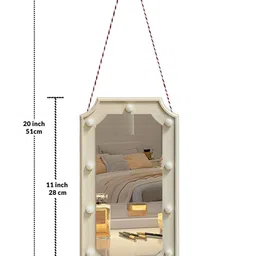 Art Street Off White Rectangular Makeup Wall Mirror image 3