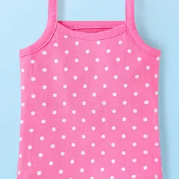 Babyhug 100% Cotton Knit Singlet Sleeves Antibacterial Slips with Floral & Hearts Print Pack of 3 - Pink White & Green image 2